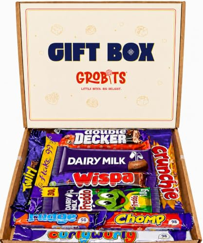 GROBITS Chocolate Gift Box, 10 Mini Bars, Letterbox Friendly Hamper