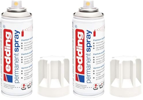 edding e-5200 permanent Spray verkehrsweiß seidenmatt. RAL9016 DE/FR/IT (Packung mit 2)