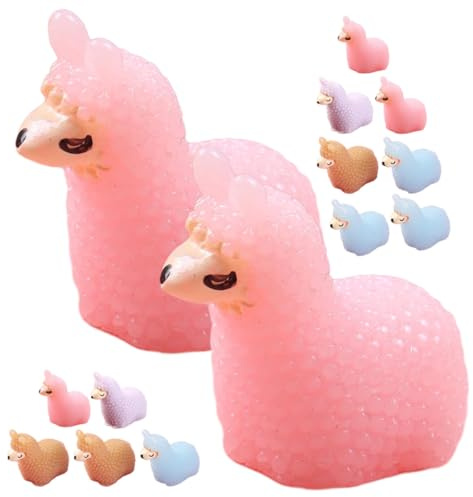 UKCOCO 15 Pièces Lot de Figurines Miniatures Alpaga Résine Décoration Animale Colorée pour Jardin Micro Paysage et Ornements Miniatures