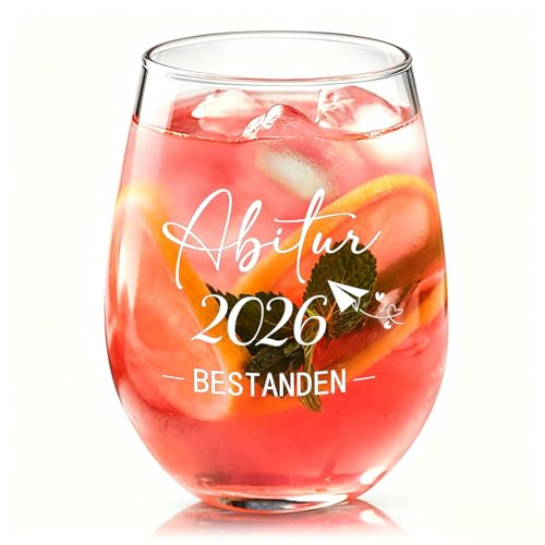 Joymaking Weinglas Abitur 2026 Geschenke, Geschenke zum Bestandenen Abitur Junge Mädchen 520ml