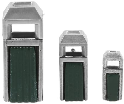 TOYANDONA 3 st miniatyrpapperskorg med öppningsbart lock, 1:75/1:100/1:150 dockhusmodell med minipapperskorg, utomhusscenrekvisita för gör-det-själv-pyssel, sandbord och landskap, grön