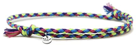 Nato Cuff - Geflochtenes Baumwollarmband - Handgefertigt in Frankreich - Edelstahlmedaille 316L - Herren Damen Verstellbares Juwel