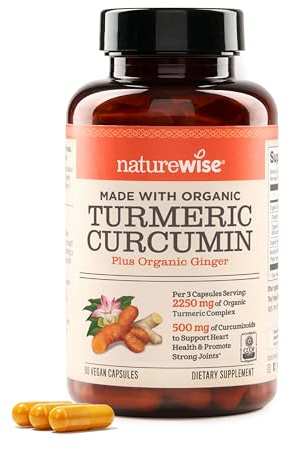 NatureWise Curcumin Turmeric 2250mg - 95% Curcuminoids & BioPerine Black Pepper Extract for Advanced Absorption - Daily Joint and Immune Health Support - Vegan, Non-GMO, 90 Count[30-Day Supply]