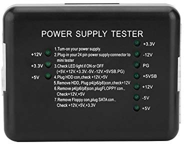Zerone 20/24-poliger Netzteil Tester für ATX/SATA / HDD/Floppy, Schwarz