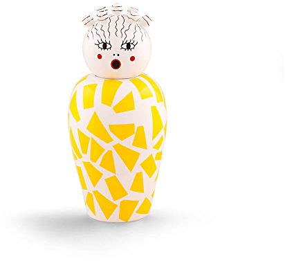 Seletti Canopie Rosio Vaso Giallo con Coperchio | Colorati e allegri, questi vasi sono al tempo stesso funzionali e decorativi. Canopie è una collezione di vasi in porcellana