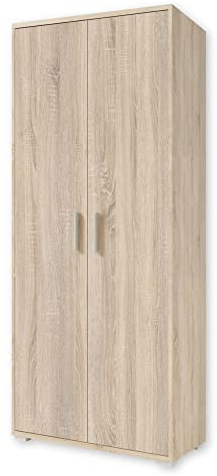 OFFICE LINE Aktenschrank in Eiche Sonoma Optik - Hoher Büroschrank mit 2 Türen - Modernes Büromöbel Komplettset - 79 x 186 x 35 cm (B/H/T)