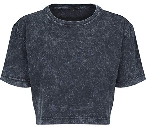 Build Your Brand Ladies Acid Washed Cropped Tee T-Shirt Donna (Pacco da 1)