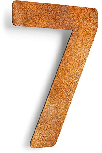 Gammalt husnummer 7 – väderbeständig – med monteringsmaterial – gatunummer – N.07.R
