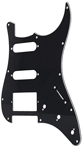 Gitarren Pickguard, Gitarren Pickup Pickguard Humbucker Pickguard mit 11 Löchern für 2 Single Coil Pickups und 1 Humbucker Pickup Tone und Volume Control Regler für E-Gitarre(Schwarz)