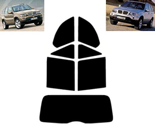 Passgenaue Tönungsfolie für X5 E53 5-Türen 1999-2006 Heck/Seitenscheiben (50% Hellschwarz)