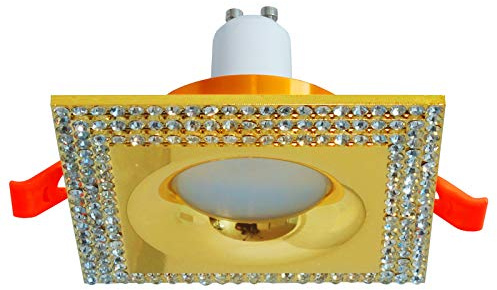 Zeitnet Inc. Spot classique carré encastré doré brillant 65 mm lampe LED 5 W GU10