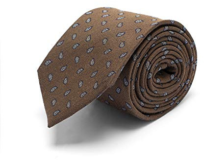BRERA 67 elegante braune Krawatte aus Seide und Wolle 148 x 8 Kaschmir | Krawatten für Herren | Krawatte Jungen | Accessoires Männer für Jacke und Anzug