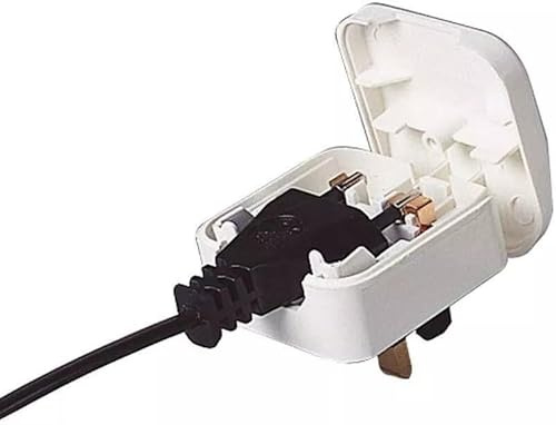 5Amp Fused 2 Pin Euro Plug To UK 3 Pin Mains European Converter Adapter - White
