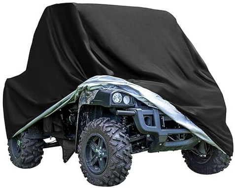 ANFTOP Quad Abdeckplane ATV Fahrzeug Abdeckung Schutz Cover Wasserdicht Staubdicht Regen UV-Schutz Schwarz 210D 256 * 110 * 120cm