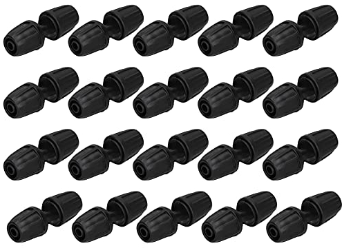 Raccordo per tubo flessibile, 20 pezzi in ABS nero 8/11 raccordo per tubo dritto, Connettori per Irrigazione, Raccordi per Tubi di 16mm Irrigazione per sistemi da giardino(Falegname)