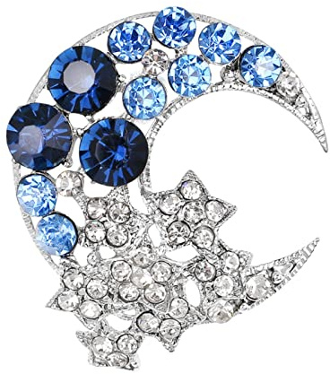 Yowablo Mode-Trend-Legierungs-niedliche Brouch Pins Brosche Stern-Mond-Brosche Brosche Eule Silber