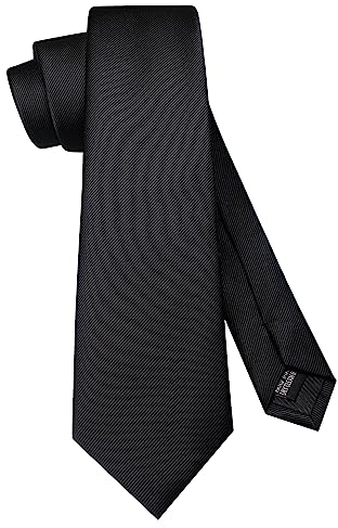 JEMYGINS Cravatta Monocolore da Uomo con Una Vasta Gamma di Colori - 7 cm,nero