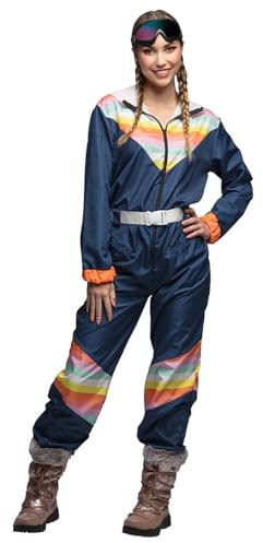 Boland - Ensemble de ski style années 80 pour femme, bleu foncé
