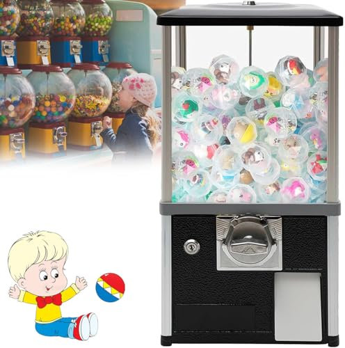YANGYMM Commercial Candy Gumball Machine, candy vending machine, Capsule Vending Machine with Locks for 4.5-5.5CM Diameter Capsule Toys for Birthdays, Christmas and Kiddie Parties,Noir