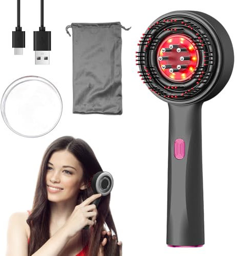 Kopfhaut Massagebürste Elektrisch, Kopfmassagegerät Elektrisch 2-In-1, Rotlicht Haarmassagebürste Elektrisch Scalp Massager, Kopfhaut Massagebürste Und Haaröl Applikator Für Kopfhautmassage