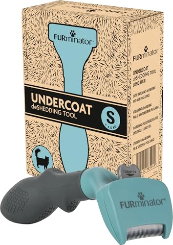FURminator deShedding Tool S, Cepillo para Gatos pequeños de Pelo Largo para Eliminar el subpelo, Embalaje reciclable