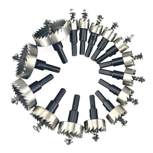 Générique Jeu de scies Cloche 15-53mm, 15 pièces, Foret en Acier Rapide, Couronne de perçage for Alliage métallique, Acier Inoxydable, Outil de Coupe du Bois