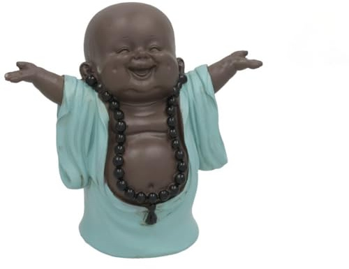 Gissed Escultura Decorativa de Buda Feliz – Estatua de la Suerte y Abundancia – 10x17x15.5 cm