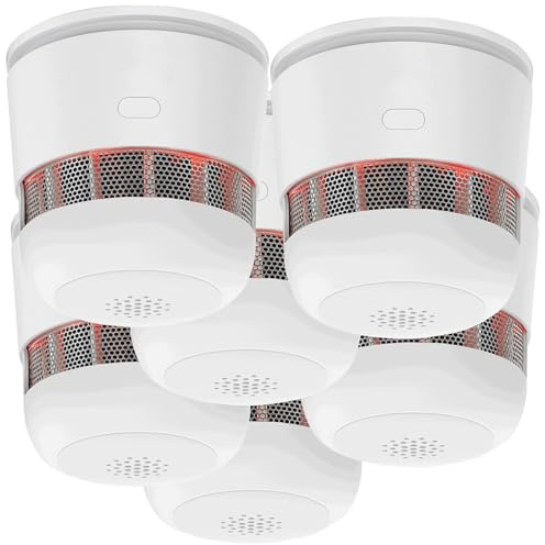 VisorTech Rauchmelder-Set 10 Jahre: 6er-Set Mini-Rauchwarnmelder, 85 dB Alarm, 10 Jahre Batterie, EN 1460 (Rauchmelder Langzeitbatterie, Fotoelektronischer Rauchwarnmelder, Optische)