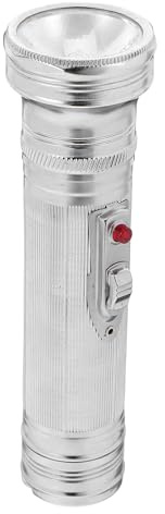 DOITOOL Retrò Torcia Finitura Argento Portatile e Resistente, Stile Anni 80, in Ferro, Design Portatile, Stili multipli per Campeggio e Uso All'aperto