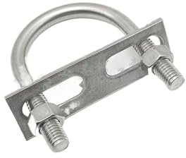 Pernos en U, sujetadores de pernos en U, perno en forma de U de acero inoxidable de 6 mm con deflector M8 con barra de sujeción y tuercas 10 piezas(M6 33)