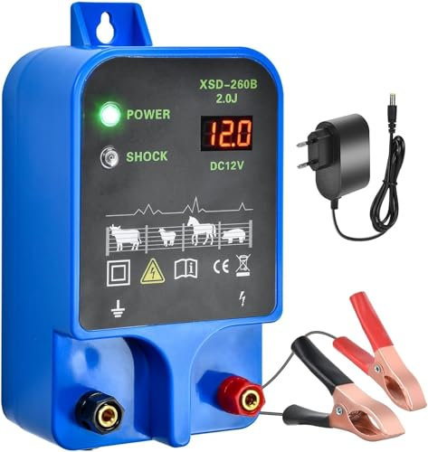 Weidezaungerät 230v Elektrozaungerät 10KM Elektrischer Weidezaun Elektrozaun Stark 2Joules 10,5k V Stromzaun Elektrisch Stromgerät Chargeur Elektrozaungerätgartenzaun für Pferde Rinder Schwein Schaf