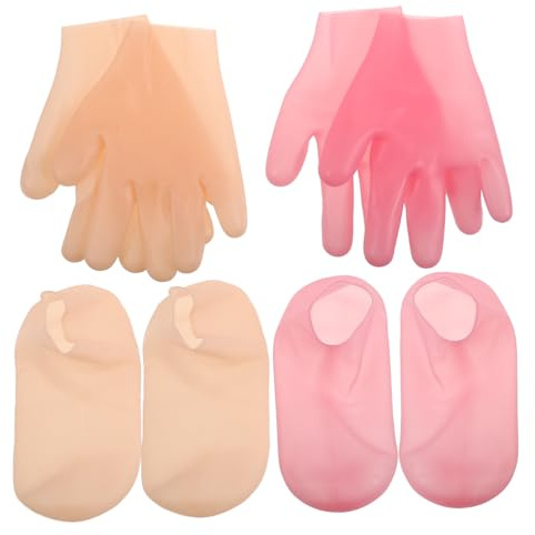 FOMIYES Silikon Fuß Und Handmasken Peeling Socken Elastisch Feuchtigkeitsspendend Für Trockene Rissige Haut Fußpflege Spa Zuhause Und Salon