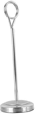CIMAXIC Puesto De Menú Anillo De Acero Inoxidable Soporte De Mesa para Menú De Hotel Expositor De Tarjetas para Platos De Buffet Restaurante