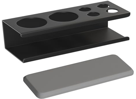 Widream Zahnbürstenhalter Elektrische Zahnbürste Halter, Wand Selbstklebend Zahnbürste Halterung, Schwarz Aufsteckbürsten Halter Ohne Bohren (Mit Basis Aus Diatomeenschlamm)