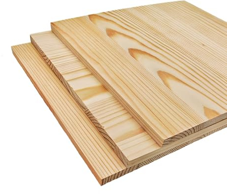 Bloques de madera cuadrados sin barnizar para manualidades, 25 x 25 x 1 cm, en blanco, tablas de pino para tallado en madera, posavasos DIY, pintura y grabado, paquete de 3 piezas
