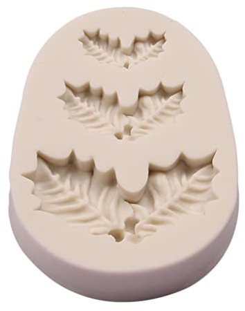 Sugarcraft Weihnachts-Stechpalmenblatt-Ausstecher, lebensmittelechtes Silikon, Kuchenform zum Backen