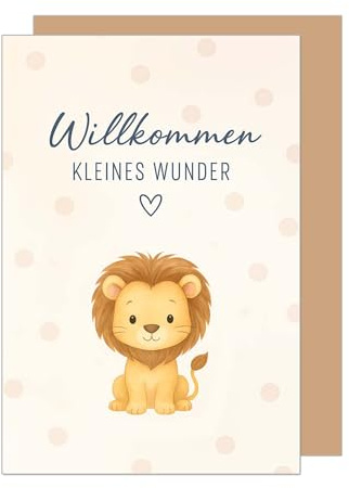 Edition Seidel Premium Glückwunschkarte zur Geburt mit Umschlag. Karte Grußkarte Babykarte Willkommen kleines Wunder Mädchen Junge Baby Kind (E307 SW025)
