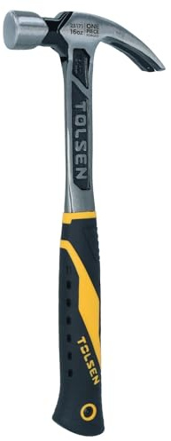 Martillo forjado de una pieza de 473 ml con mango de fibra de vidrio removedor de tornillos de clavos