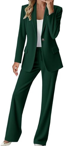Richymfa Completo da Donna da Cerimonia Estivo Eleganti Tailleur con Pantalone da Donna Aperto Davanti e Lavoro Completa Maniche Lunghe Completi di Pantaloni Elegante con Completo Pantalone/Gonna
