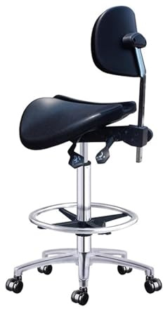 Sadelpall Justerbara stolar Ryggstöd Snurrstol med två lutningsmöjligheter Delad sits Sadelstol for klinik, sjukhus, apotek(A2,52~70CM)