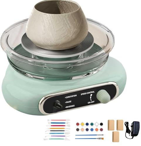 Mini Tornio per Ceramica per Bambini E Adulti, Kit Completo per Ceramica con Strumenti, Pedale, Tornio Elettrico, Kit Fai da Te per Ceramica per Principianti, Arte Fai da Te con L'argilla