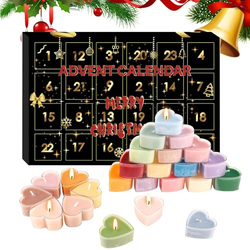 Calendario de Adviento de velas de Navidad 2025, velas perfumadas de 24 días, calendarios de Adviento para mujeres adultas, divertidos regalos de cuenta regresiva de Navidad para mamá, esposa, novia