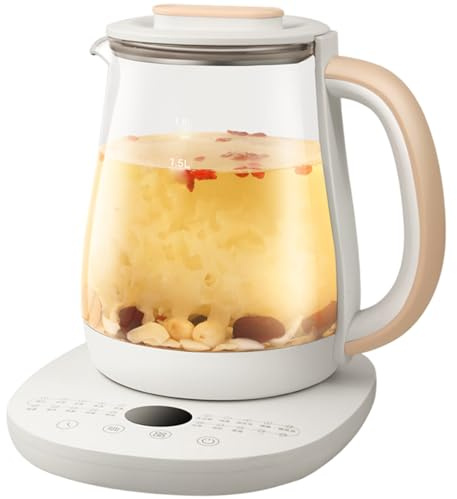 Bollitore elettrico Bollitore elettrico da tè 1.8L 800W con termometro e maniglia Spegnimento automatico per tè, acqua calda, base in acciaio inossidabile, decorazione della casa