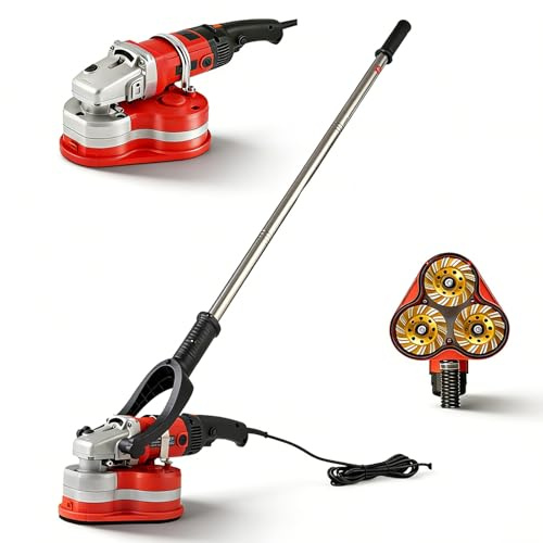 Set Di Levigatrice Per Calcestruzzo A 3 Teste, Levigatrice Per Pavimenti In Calcestruzzo Da 4, Piallatrice Per Superfici In Calcestruzzo Da 3800 W Con Controllo A 6 Velocità(Extension rod set)