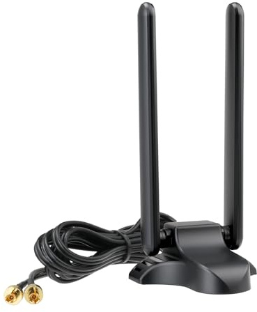 Bingfu WiFi 7 / 6E Antenne Tri-Band WLAN Antenne mit Magnetfuß, 2m Kabel | 2,4 /5 /6 GHz Gaming WLAN-Antenne kompatibel mit ASUS ROG STRIX, Crosshair und MAXIMUS Mainboards, Nicht für RP-SMA geeignet