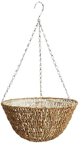 Gardman R490 Woven Rope Hanging Basket, 14 Diameter, Brown