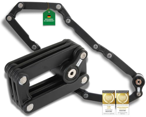 CONTEC Fahrrad-Faltschloss Brick Lock, Schwarz, Stahl, Hohe Sicherheit, 780mm, Mit 2 Schlüsseln, Faltmaß 45x60x110mm, Fahrradschloss, Kettenschloss, Bike Lock