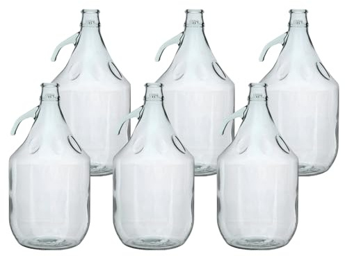 5L glass Demijohns for Home Brewing/wine making frementation and storage - Bulk Pack of 6,recycled glass used to produce these demijohns