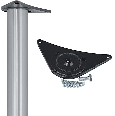 Verstellbares Tischbein aus Metall für Möbel, Tischbeine in Edelstahloptik zylindrisch – H1712 – Höhe 710 mm – Fuß 60 mm Durchmesser
