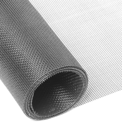 INTIRILIFE Fliegennetz aus Fiberglas Grau Meterware Breite 120cm Maschenweite 1,2mm - UV beständig Fliegengitter Insektenschutz Gitter Fenster für Balkontür Wohnzimmer Terrassentür, DIY-Schneiden